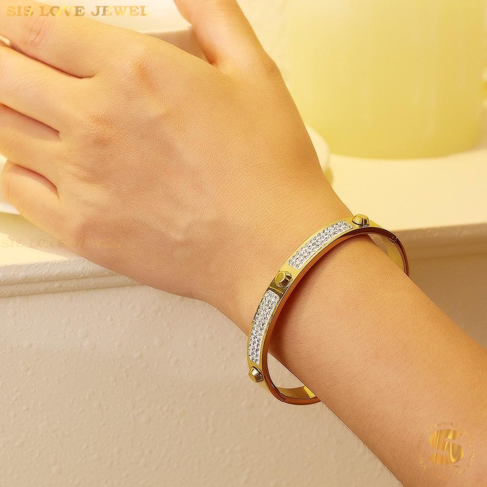 Thick Half Zirconia Bangle H075
