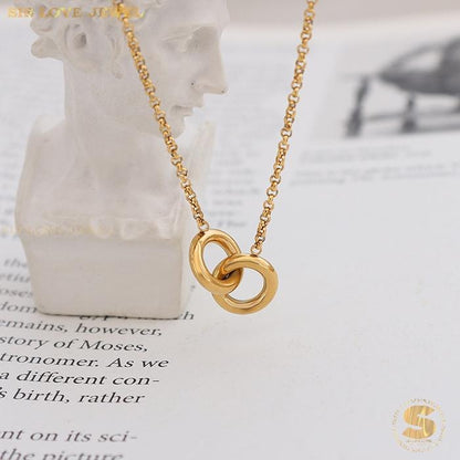 Interlocking Rings Necklace N002