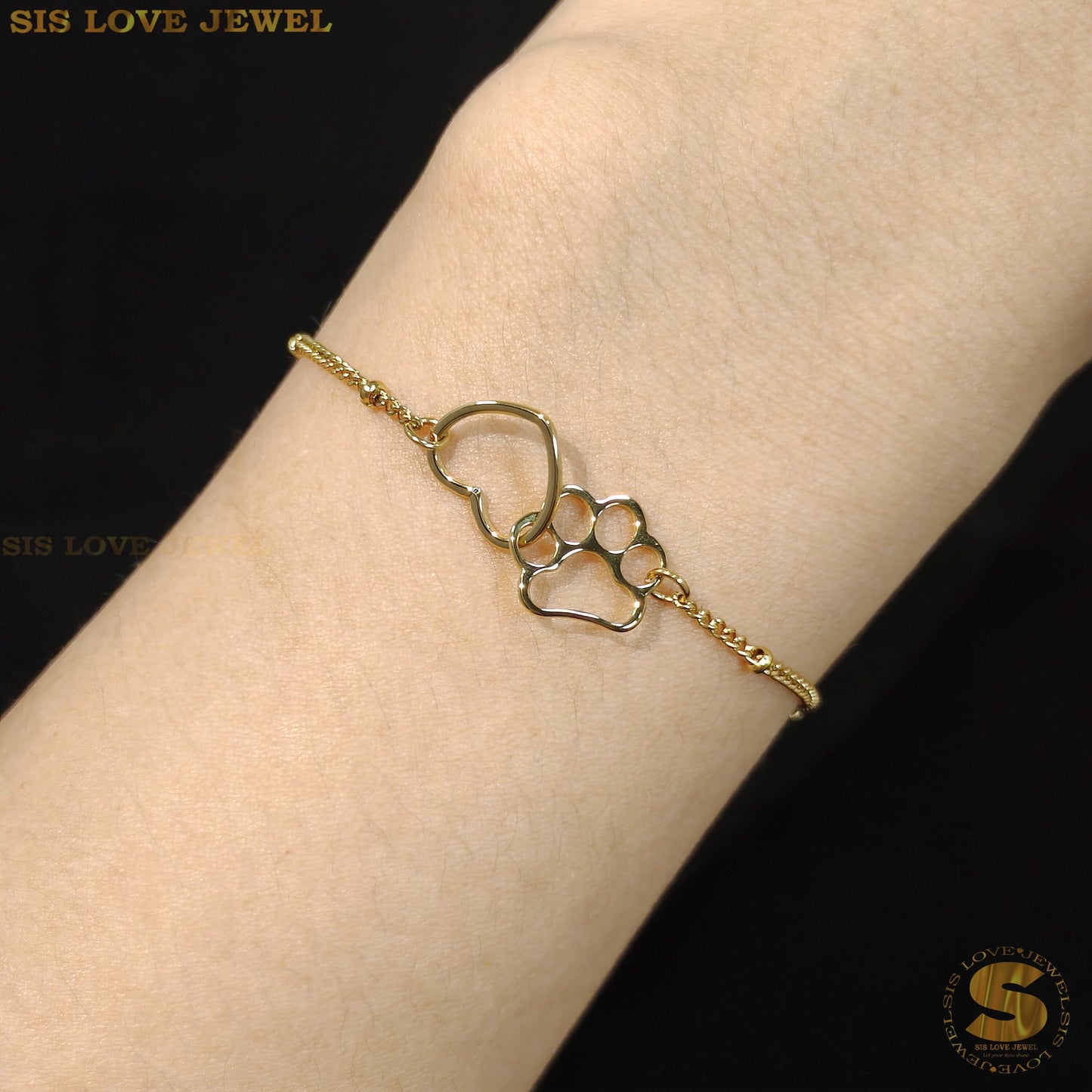 Cute Claw Print & Love Bracelet B152