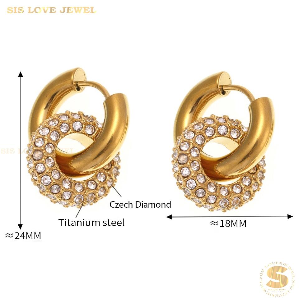 Sparkling Crystal Hoop Earrings S021