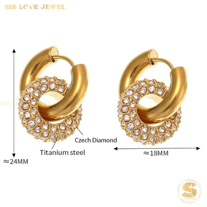 Sparkling Crystal Hoop Earrings S021