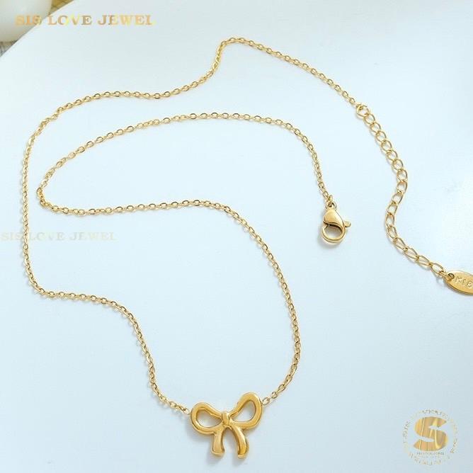 Monarch Charm Bowknot Necklace N026