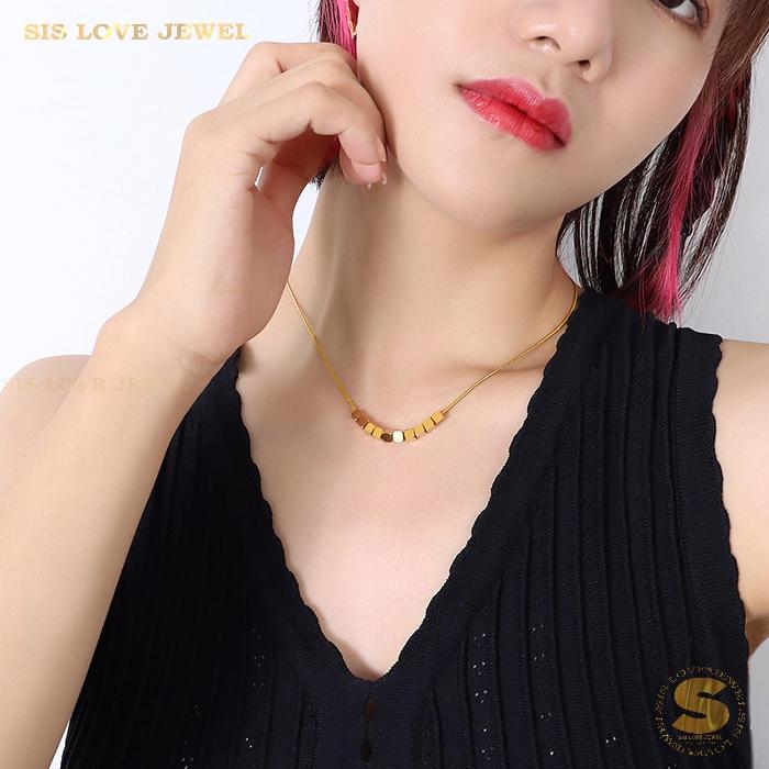 Geometric Cube Pendant Necklace N058