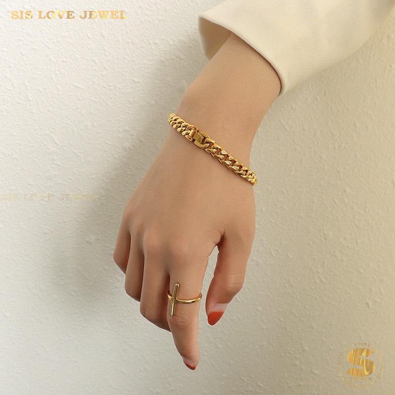 Cuban Link Chain Bracelet B046 Gold