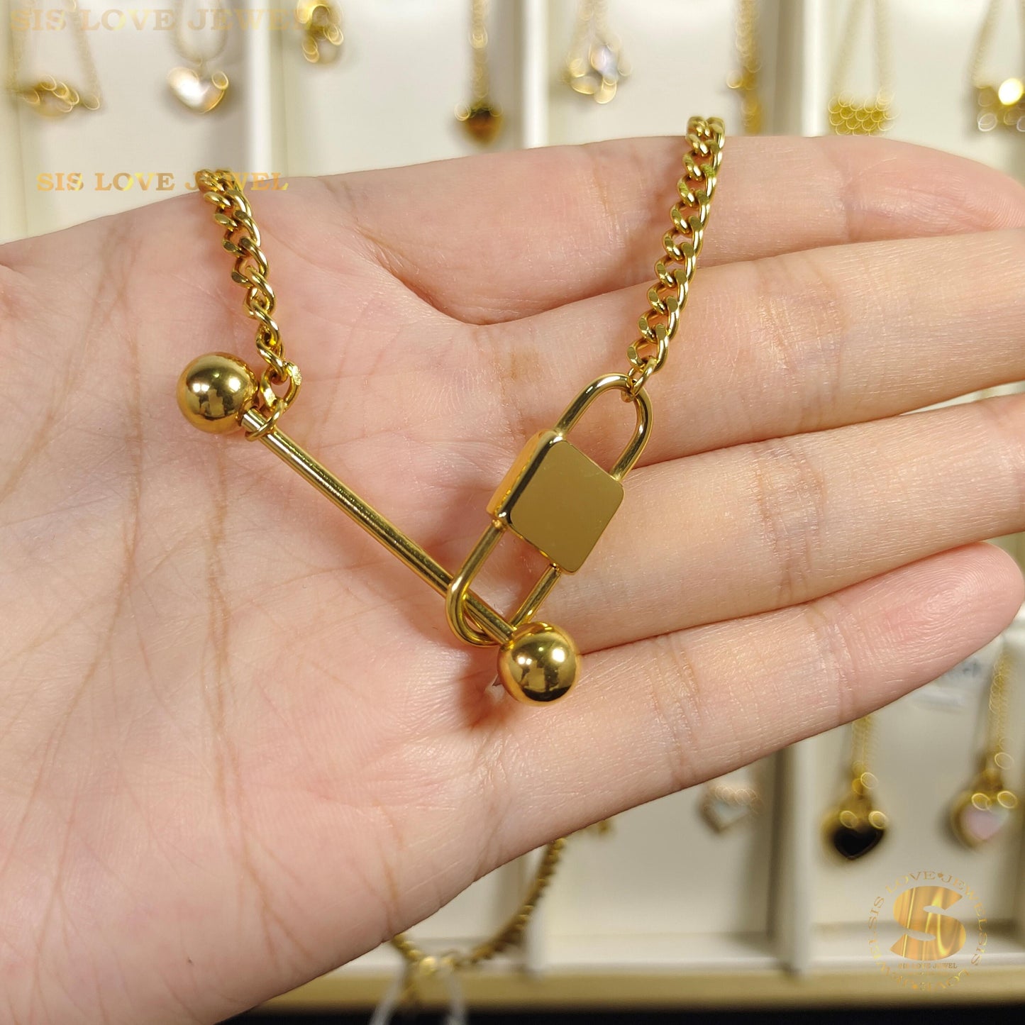 Stylish Lock Necklace N027