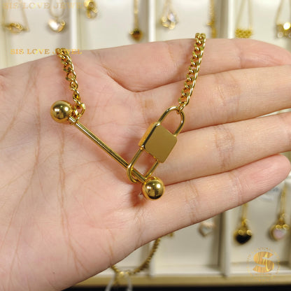 Stylish Lock Necklace N027