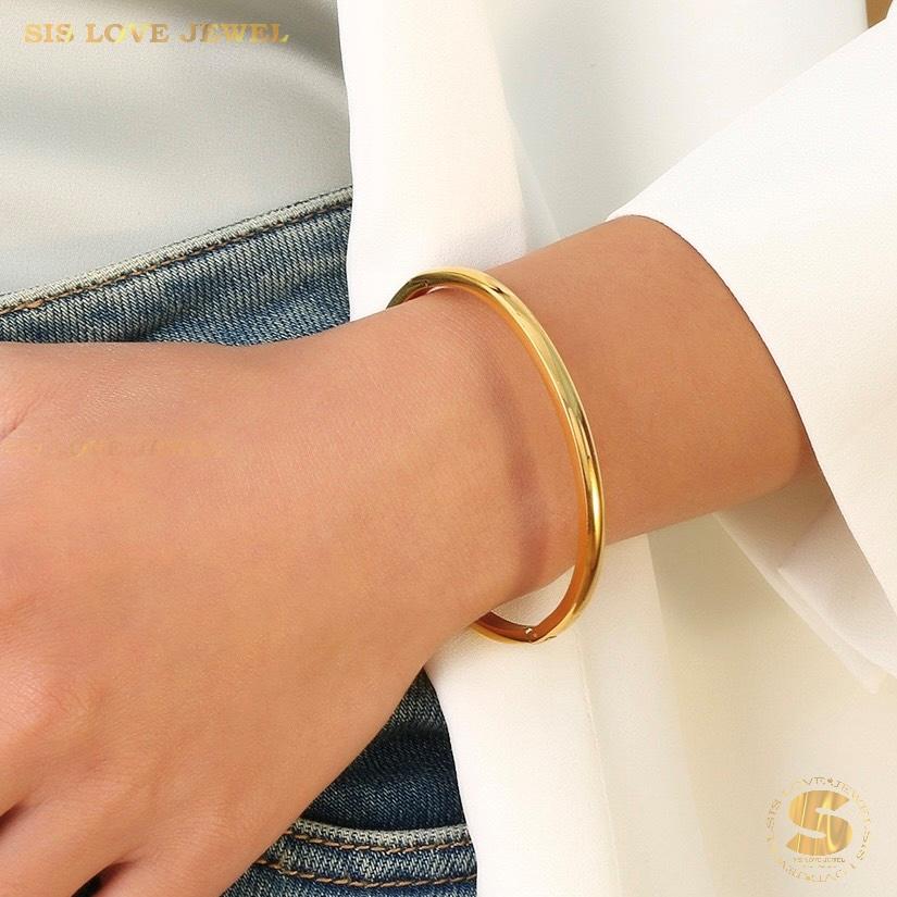 Plain Simple Oval Bangle H031