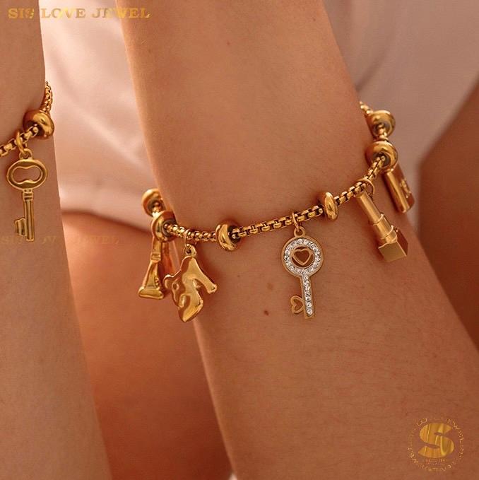 Key Bag Charm Bracelet B165