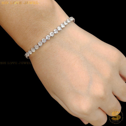 Silver Color Cubic Zirconia Tennis Bracelet B042