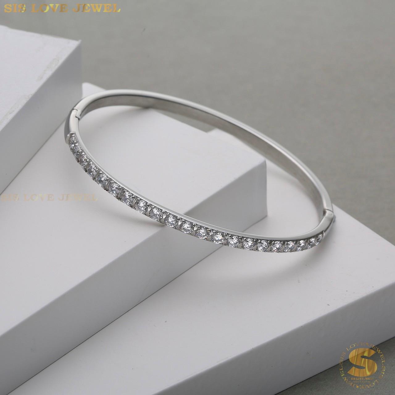 Moonlight Path Bangle H024 Silver