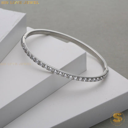 Moonlight Path Bangle H024 Silver