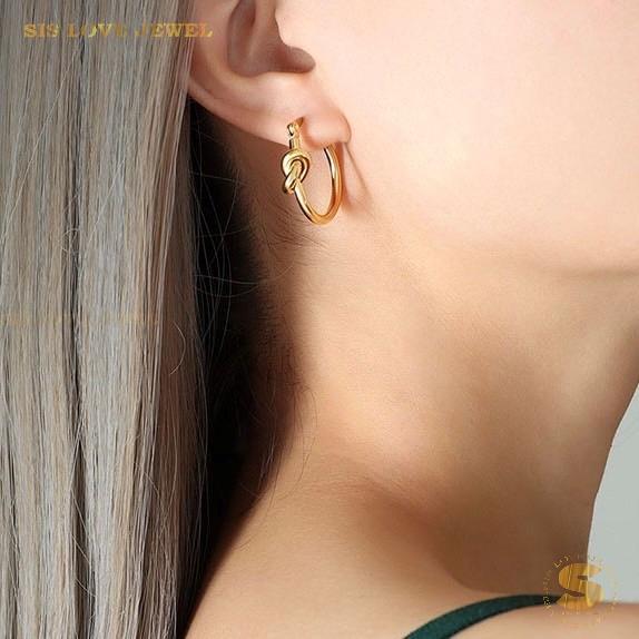 Love Knot Hoop Earrings S039