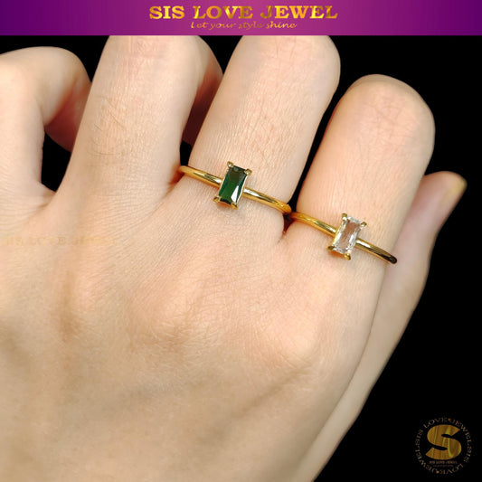 Square Cubic Zirconia Ring R101