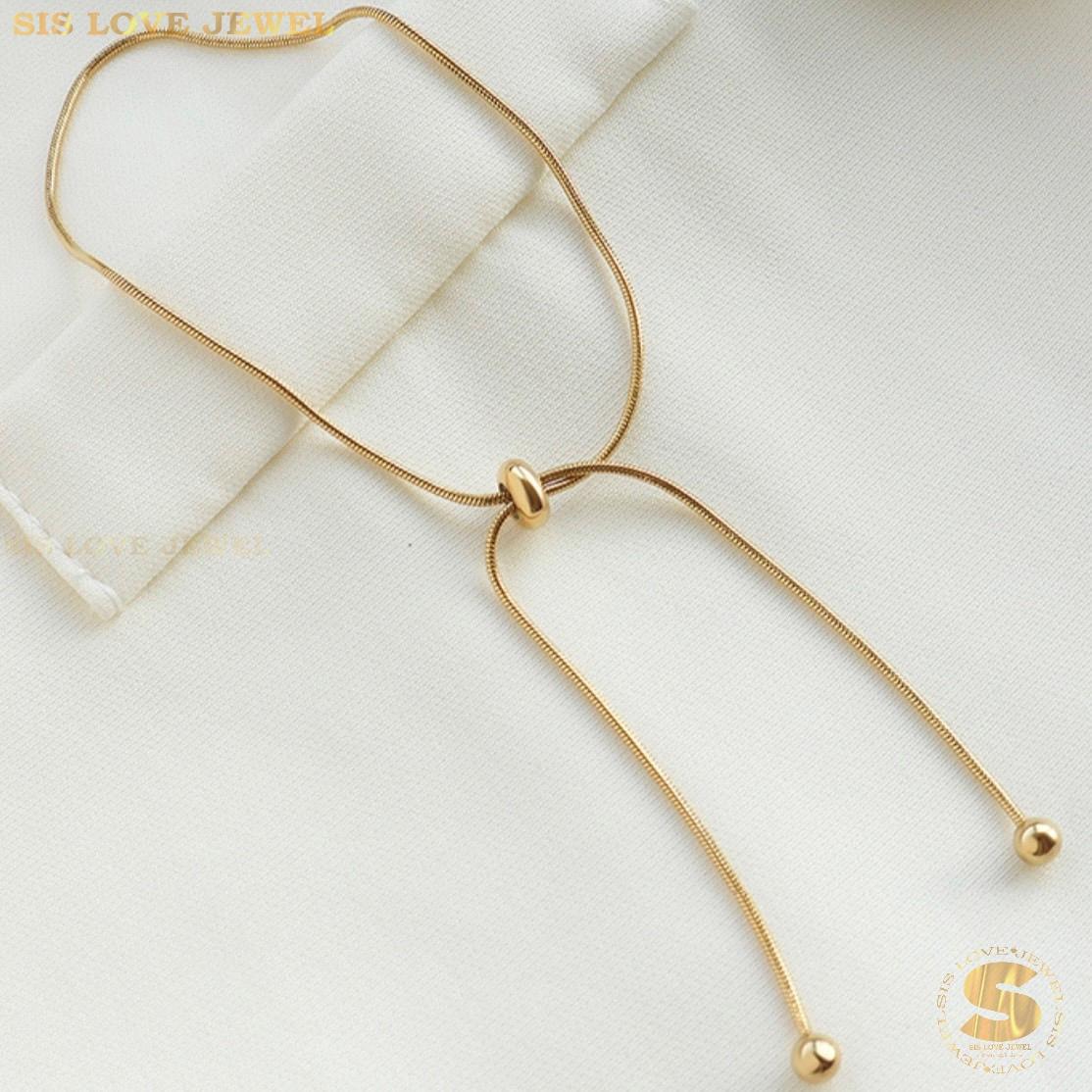 Adjustable Slider Gold Plated Anklet A036