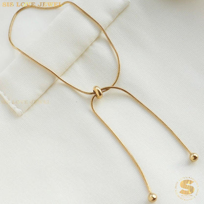 Adjustable Slider Gold Plated Anklet A036