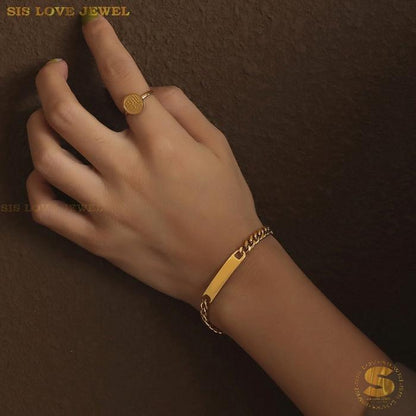 Edgy 18K Gold Cuban Chain Bracelet B017