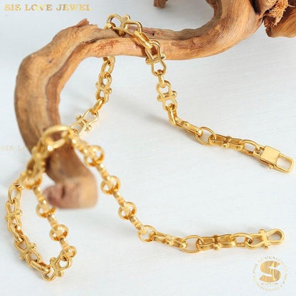 Luxe Chain Adornment Necklace N091