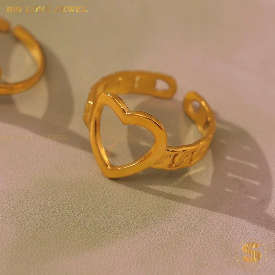 Sweet 18K Gold Hollow Love Ring R141