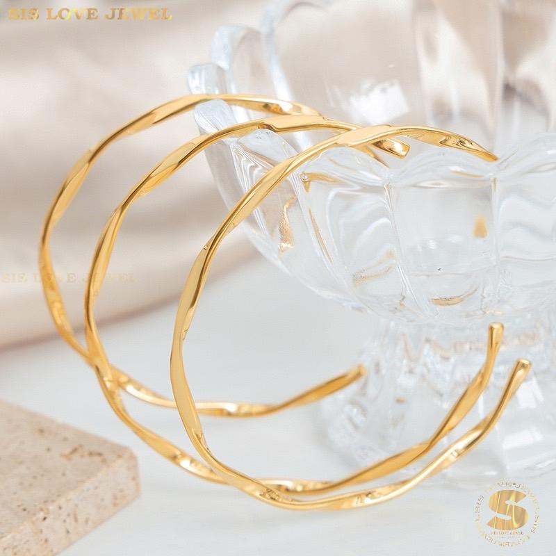 Simple Thin Twisted Adjustable Bangle H145