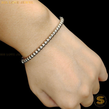 Minimalist Boba Oval Bangle H084 Silver