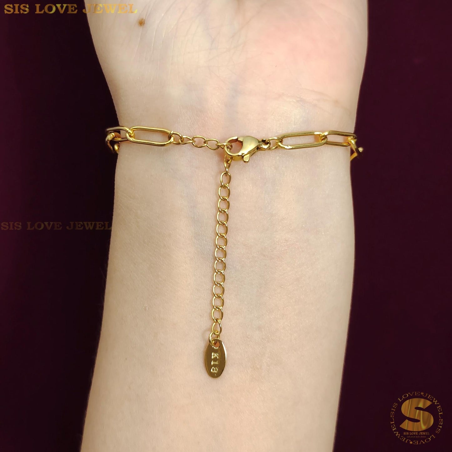 Love Tag Paperclip Bracelet B176