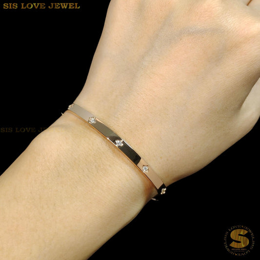 Starlight Zirconia Rose Gold Bangle H102 Rose Gold