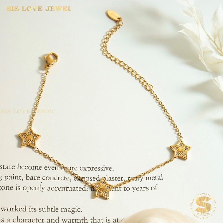 3 Star Zirconia Bracelet B136