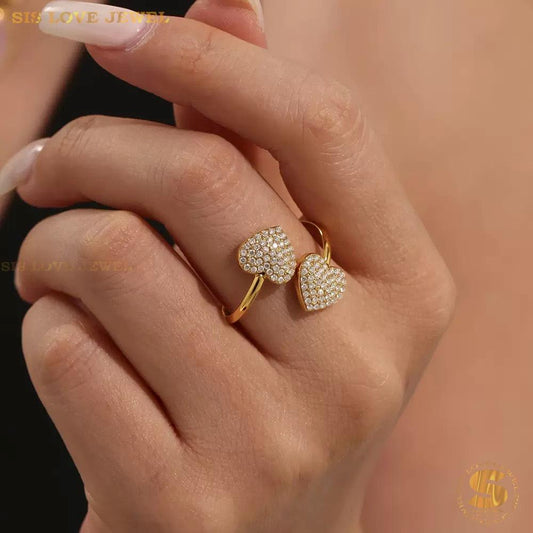 Entwined Hearts Adjustable Ring R137