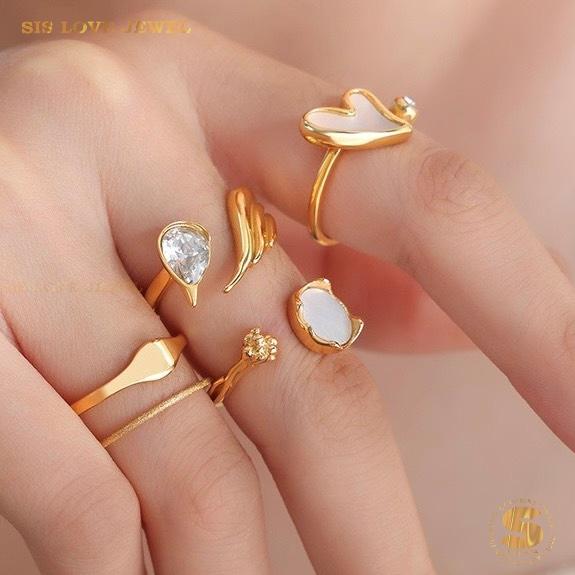 Elegant Swan Zircon Open Ring R143