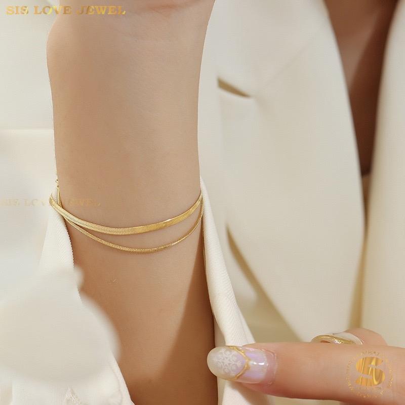 Double Layer Snake Chain Bracelet B108