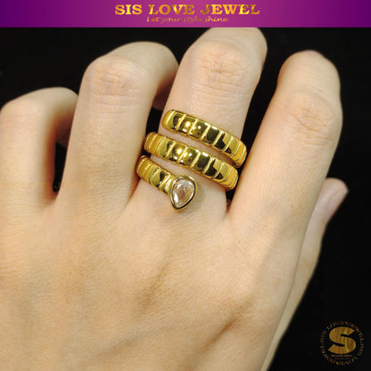 3-Layer Snake Design Ring R092