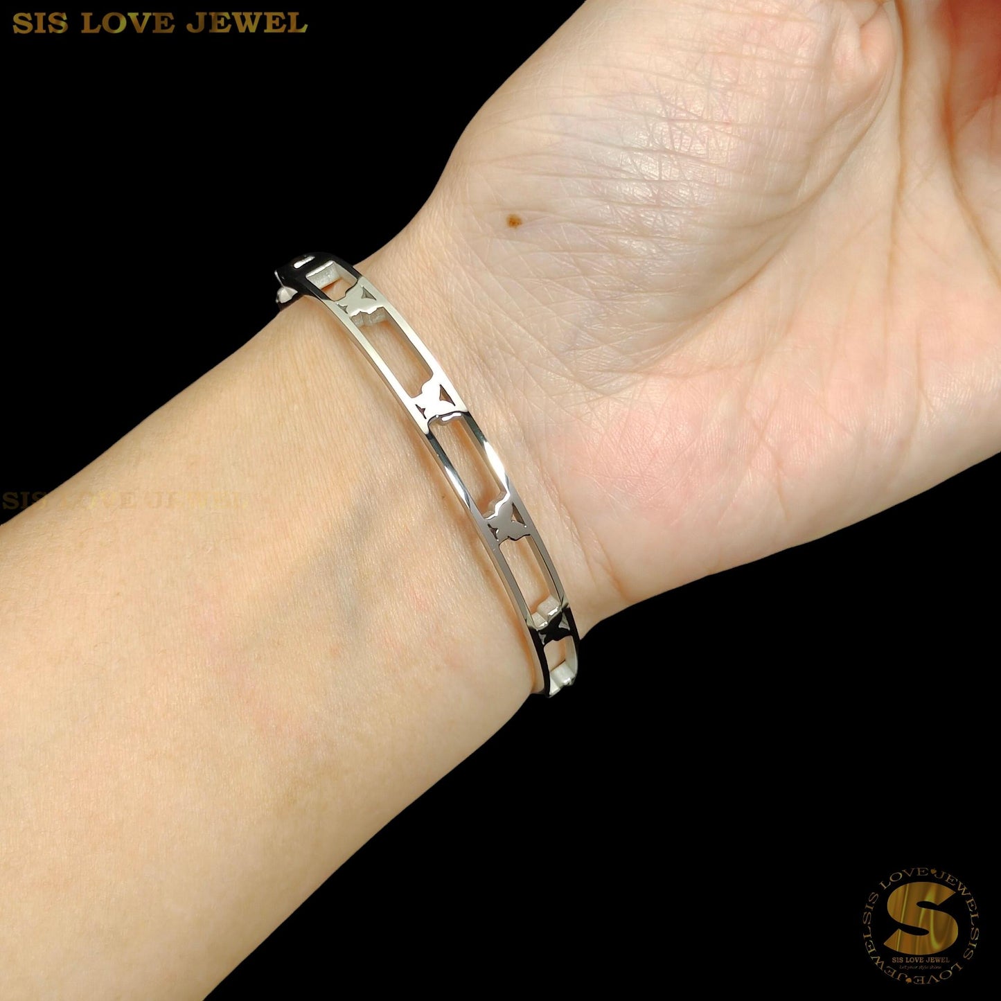 Silver Butterfly Bangle H193 Silver