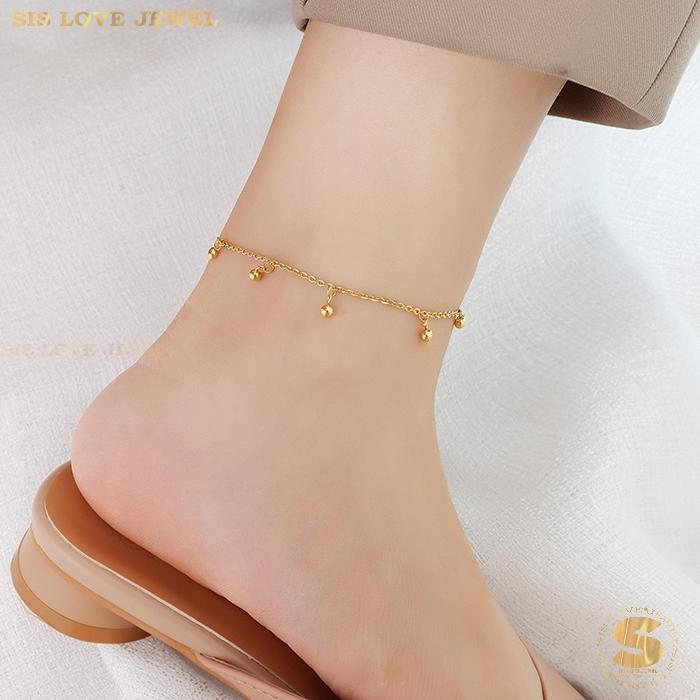Dangling Balls Gold Plated Anklet A001