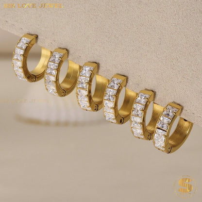 Luminous Love Zirconia Hoops Earrings S050