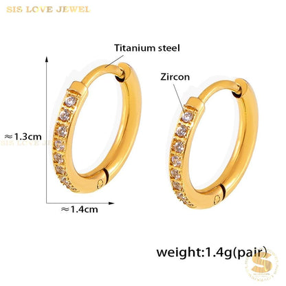 Small Hoop Cubic Zirconia Earrings S038