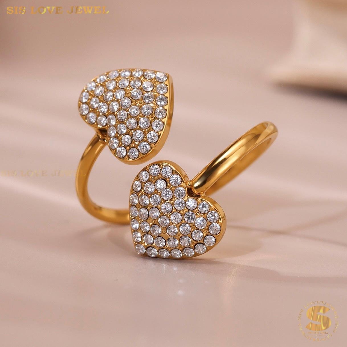 Entwined Hearts Adjustable Ring R137