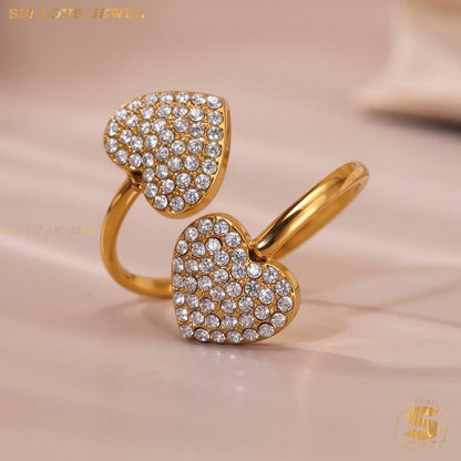 Entwined Hearts Adjustable Ring R137