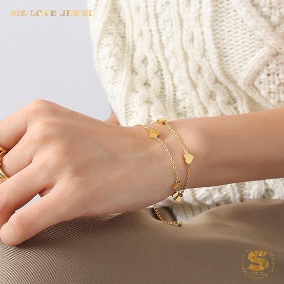 Double Layer Love Bracelet B090 Gold
