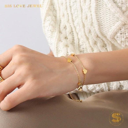 Double Layer Love Bracelet B090 Gold