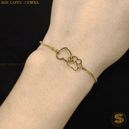 Cute Claw Print & Love Bracelet B152