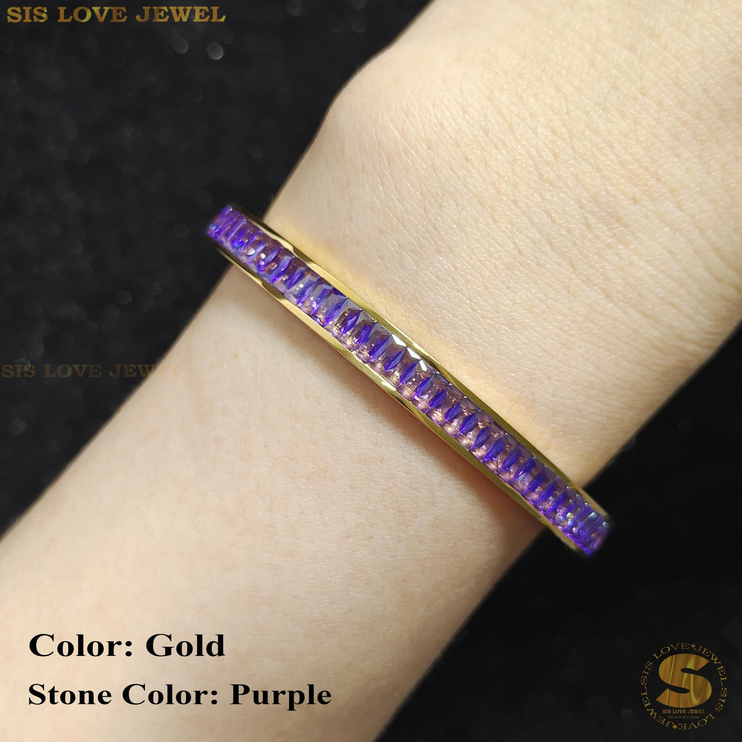 Half Row Zirconia Bangle H034