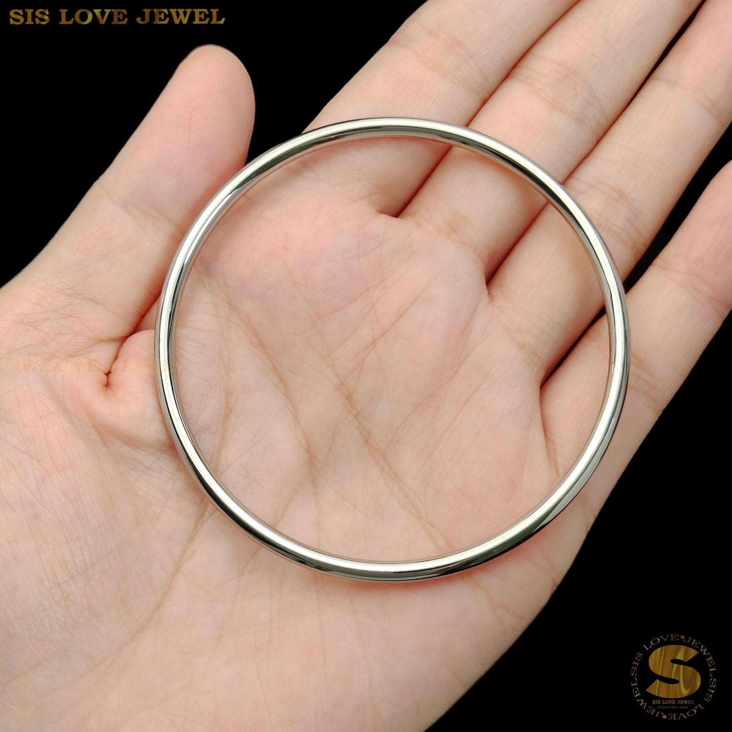 Silver Color Simple Round Bangle H001