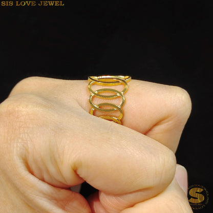 Simple Gold Plated Adjustable Ring R082