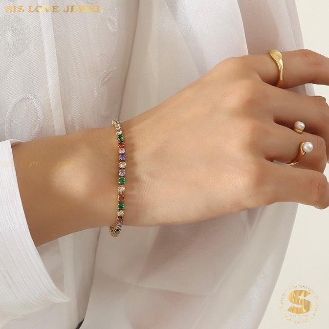 Colorful Tennis Bracelet B148 Colorful