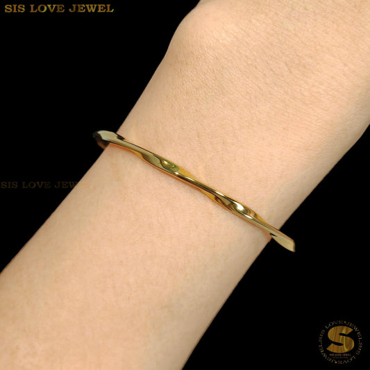 Simple Thin Twisted Adjustable Bangle H145