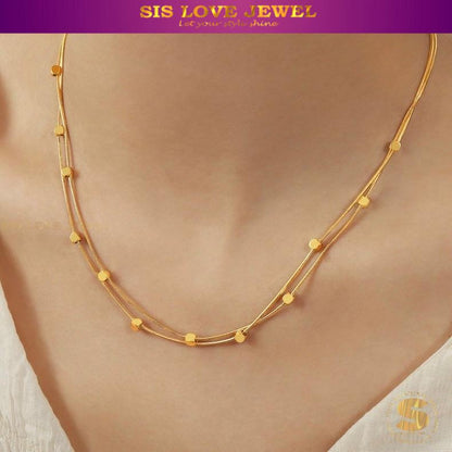 Mini Cube Double Layer Necklace N110