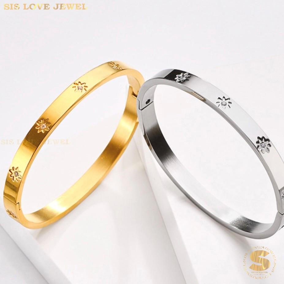 Star Oval Bangle B047 Gold