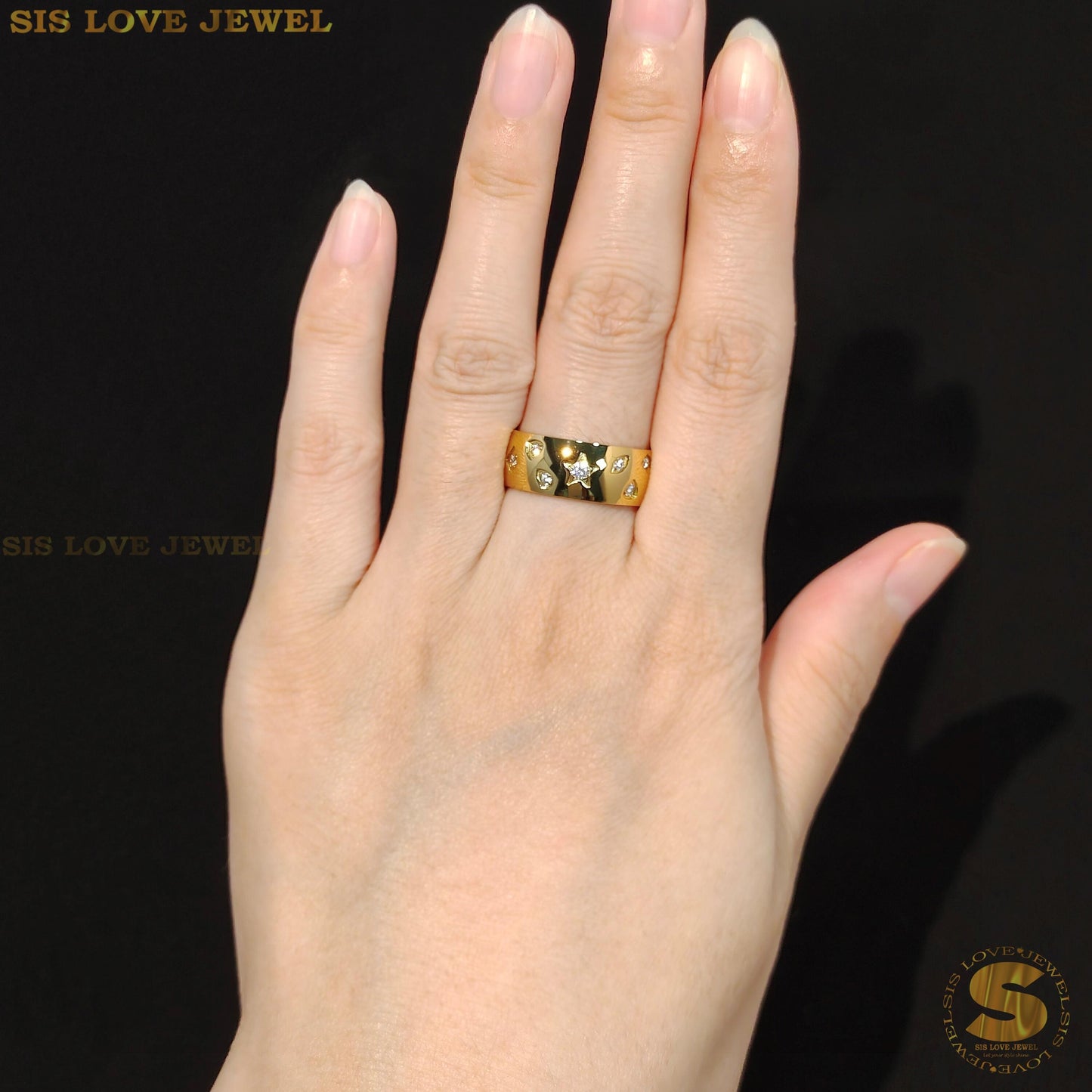 Star Zirconia Ring R096 Gold