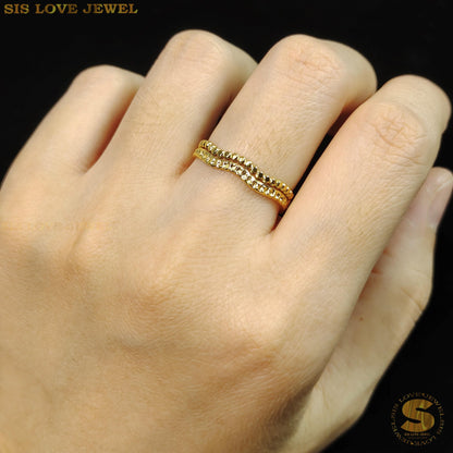 Simple Double Layer Adjustable Ring R079