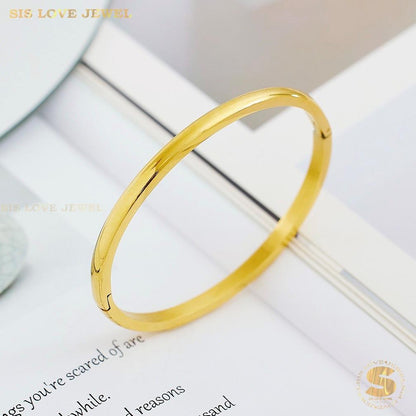 Plain Simple Oval Bangle H031